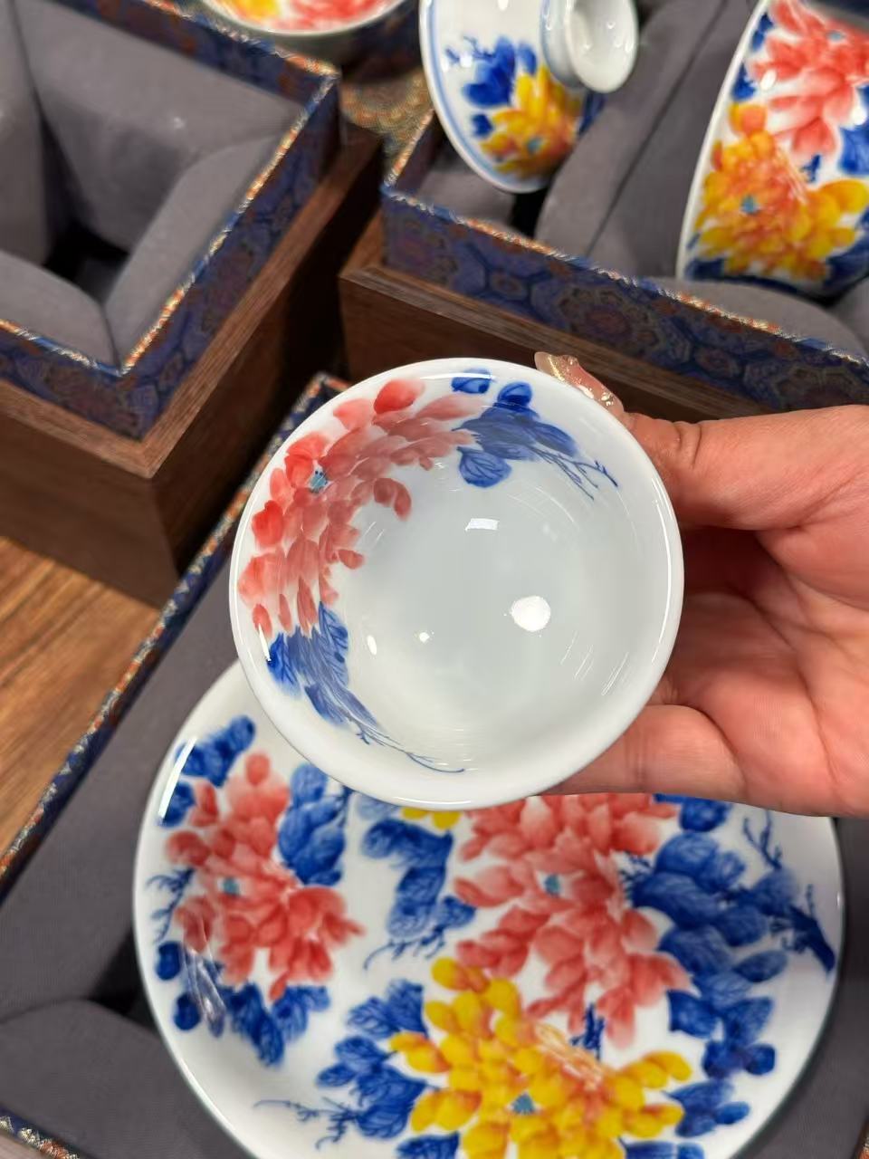 Underglaze Freehand Five-Color “National Beauty, Heavenly Fragrance” Set