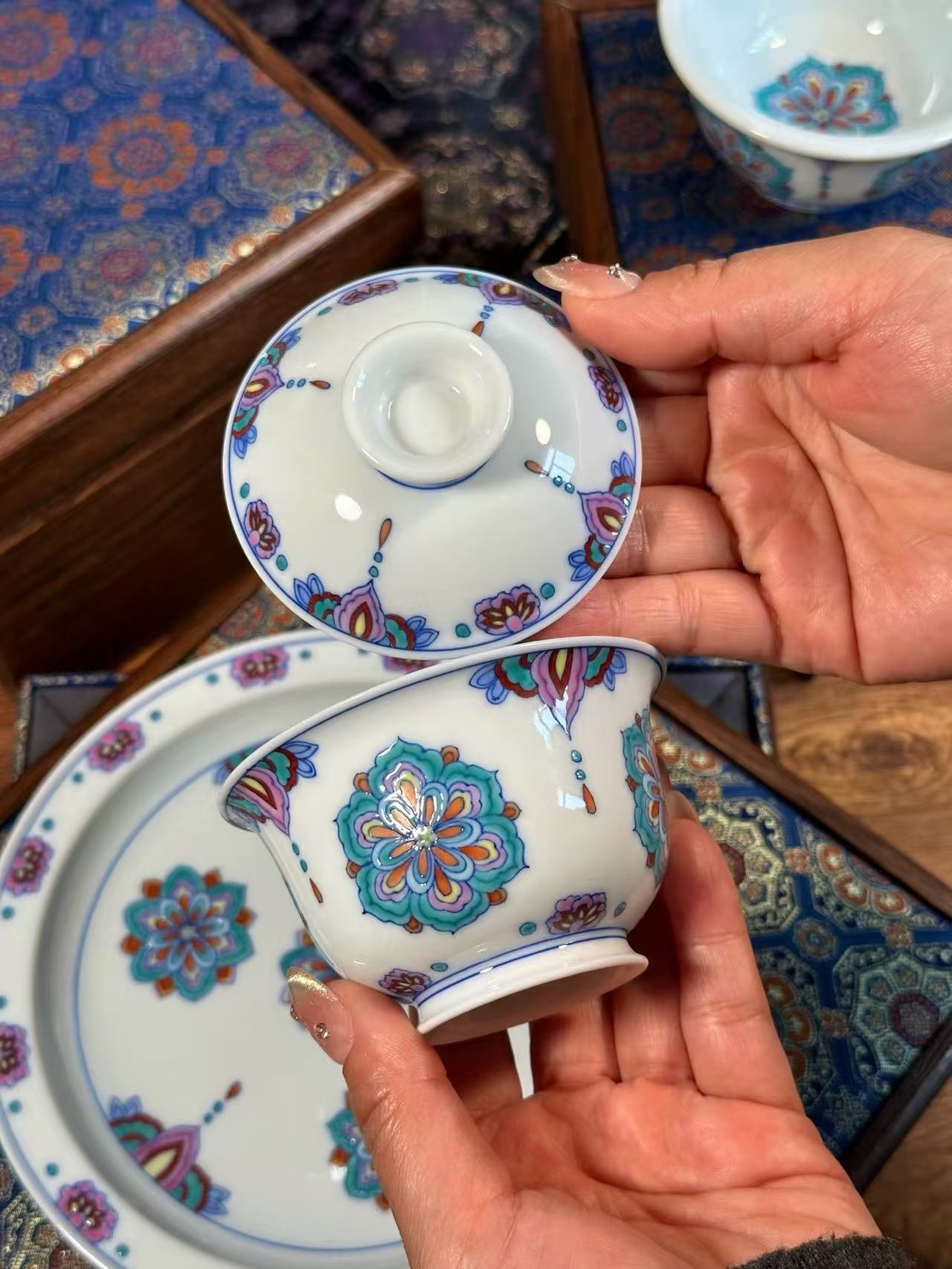 Blue-and-White Doucai “Baoxianghua” Set