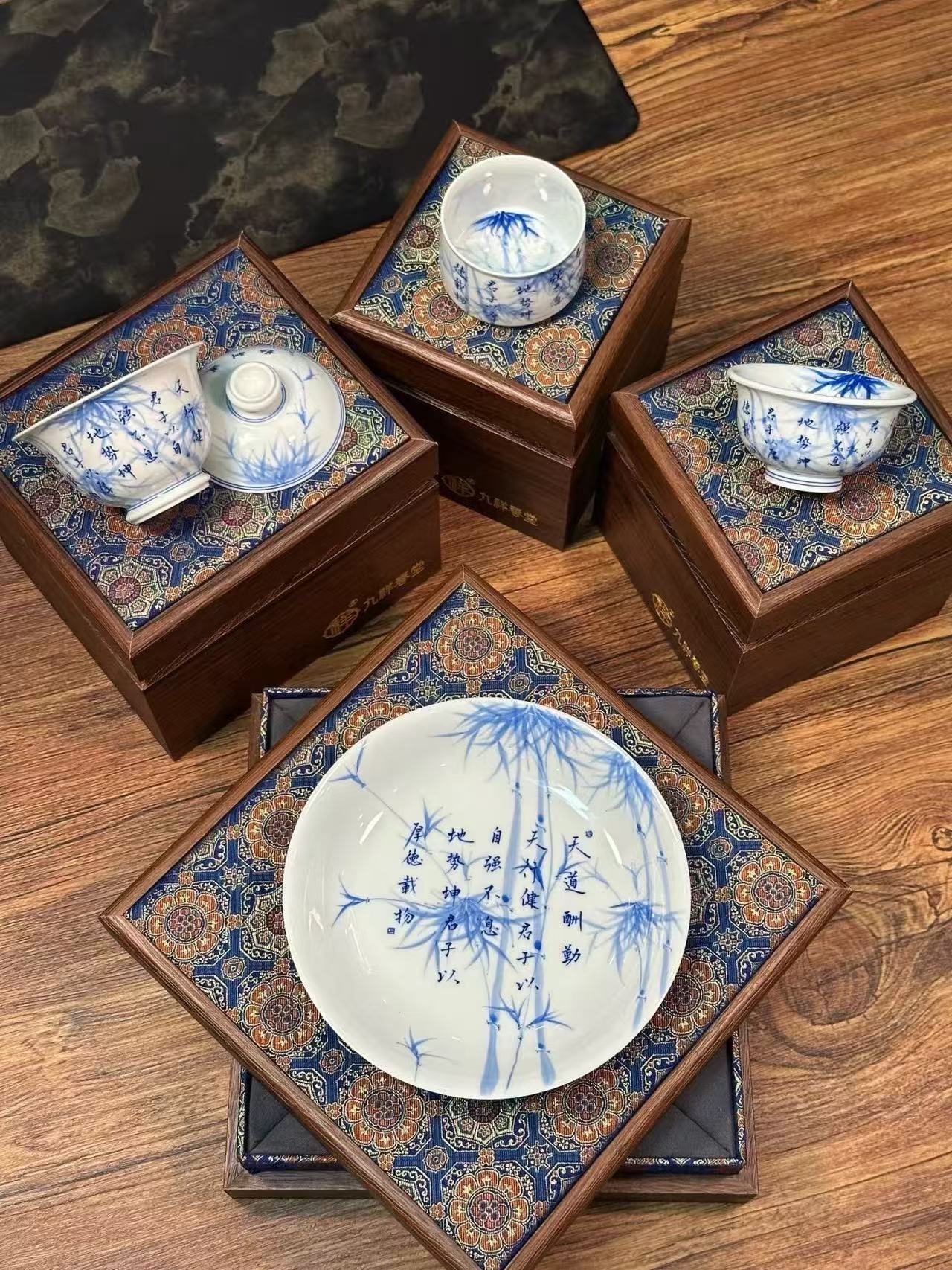 “Diligence Brings Rewards” Blue-and-White Impressionist Set