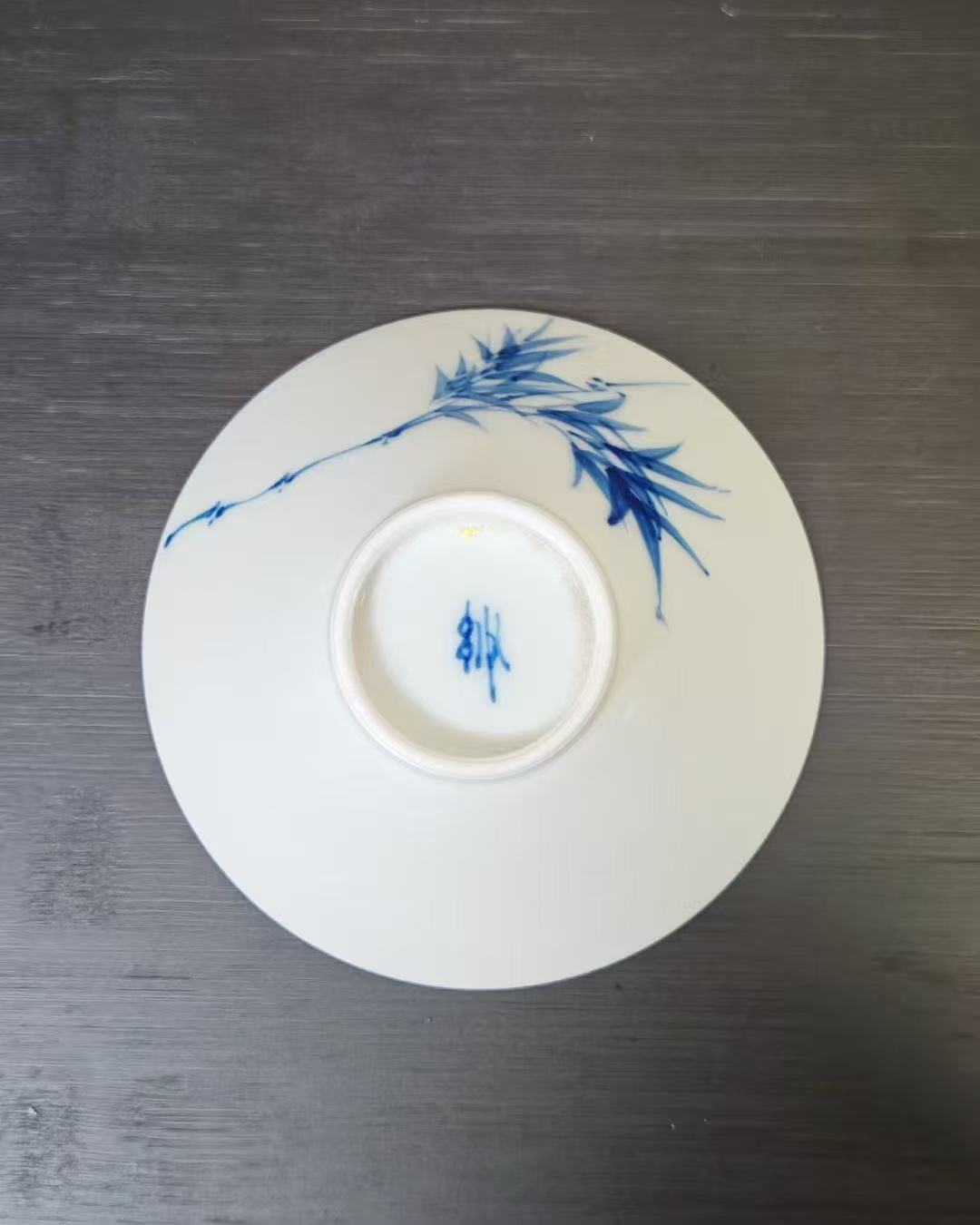 Blue-and-White Panda Asparagus Fern Conical Cup