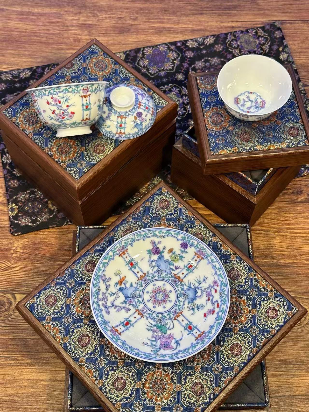 Blue-and-White Doucai “Four Seasons” Flower Set