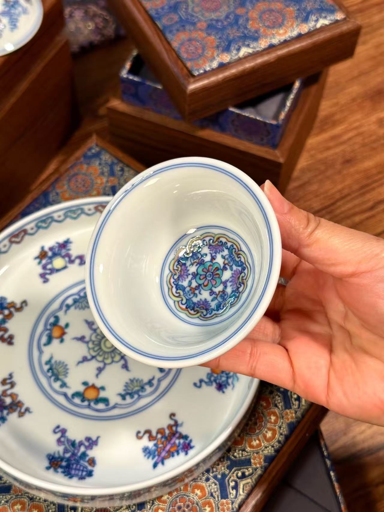 Blue-and-White Doucai “Eight Treasures” Set