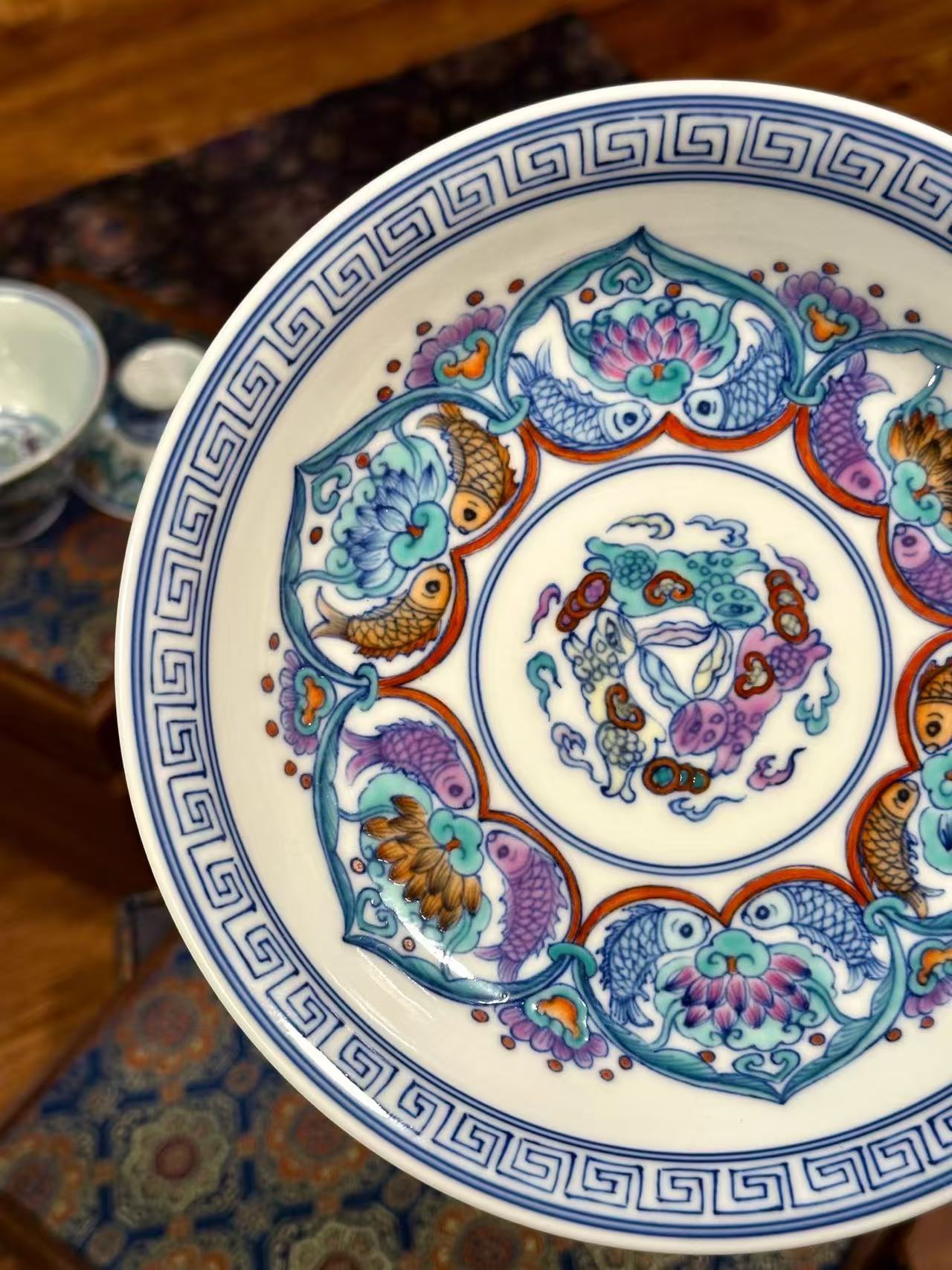 Blue-and-White Doucai “Ruyi Fish” Set