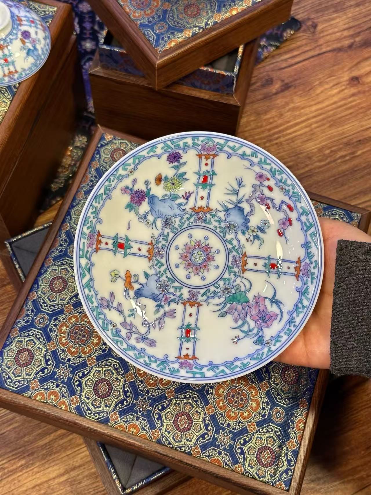 Blue-and-White Doucai “Four Seasons” Flower Set