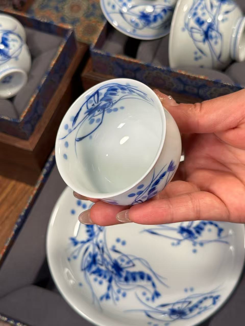 Diligence Brings Rewards” Blue-and-White Impressionist Set