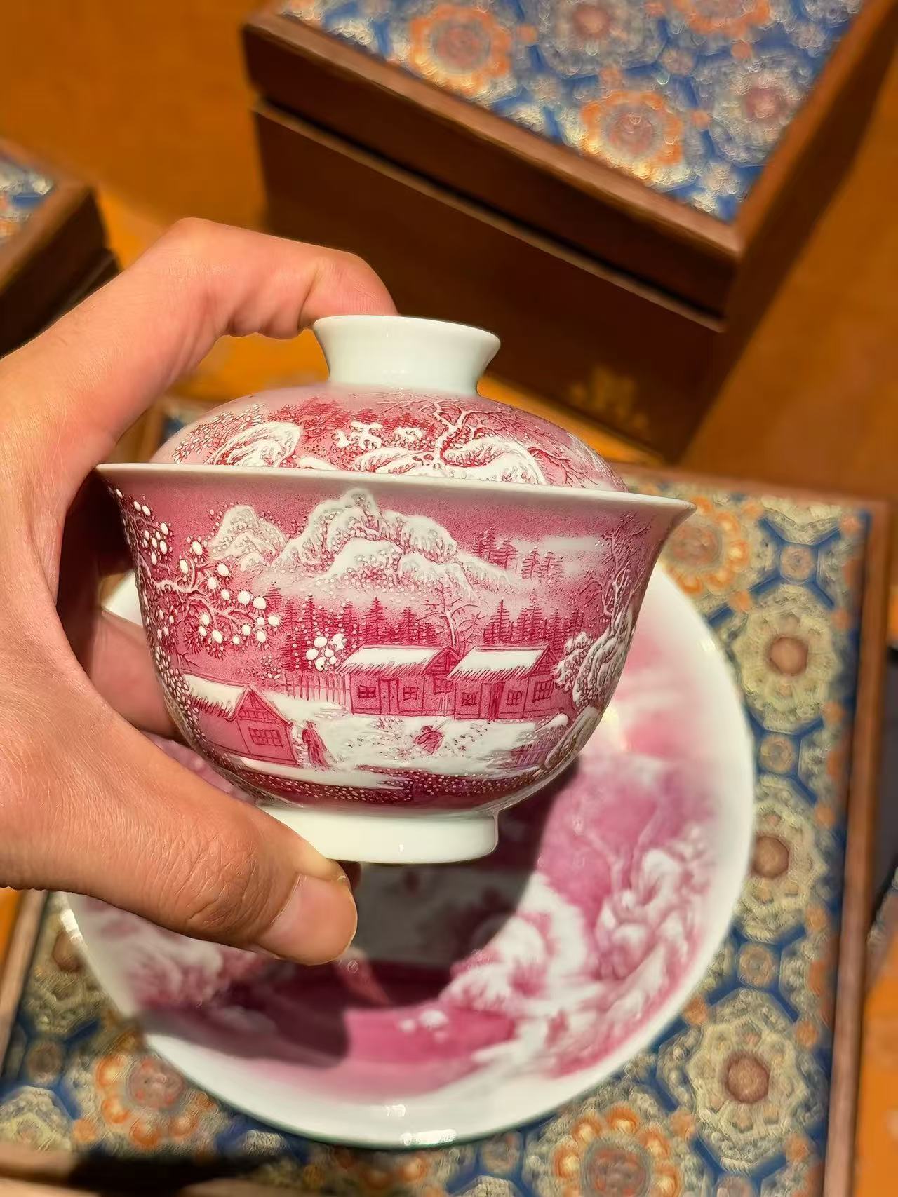 Ruby Red “Visiting Friends in the Snow” Set