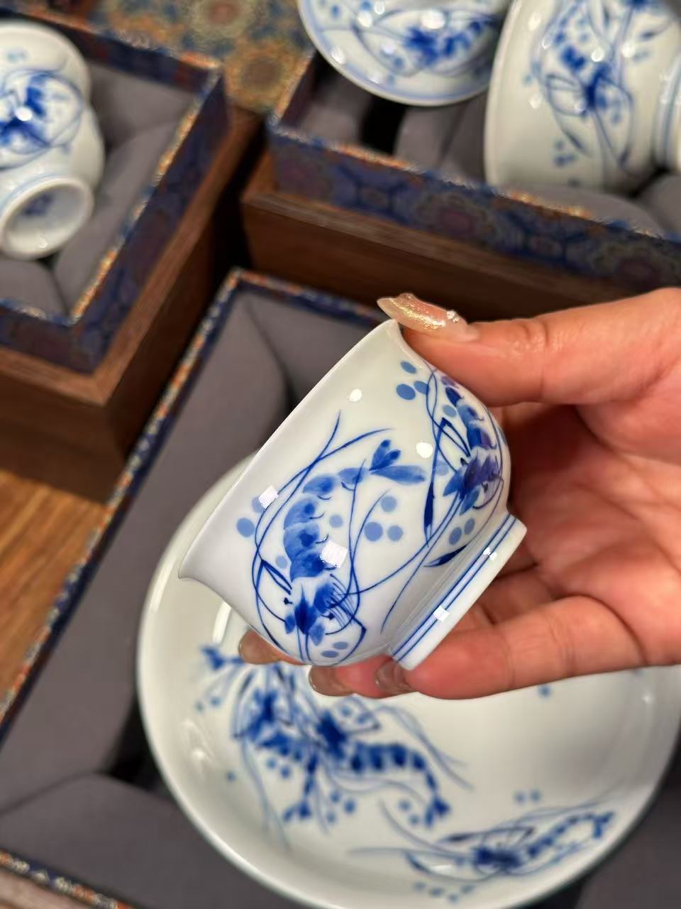 Diligence Brings Rewards” Blue-and-White Impressionist Set